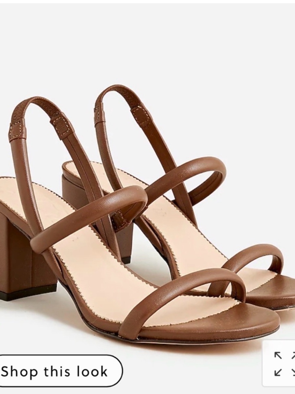 J. Crew Lucie Slingback Brown Leather Strappy Heel Sandals